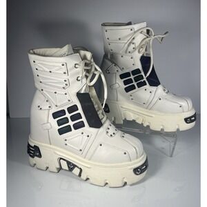 Women Platform Punk Fashion Buckle Strap Goth Boots Size 8.5